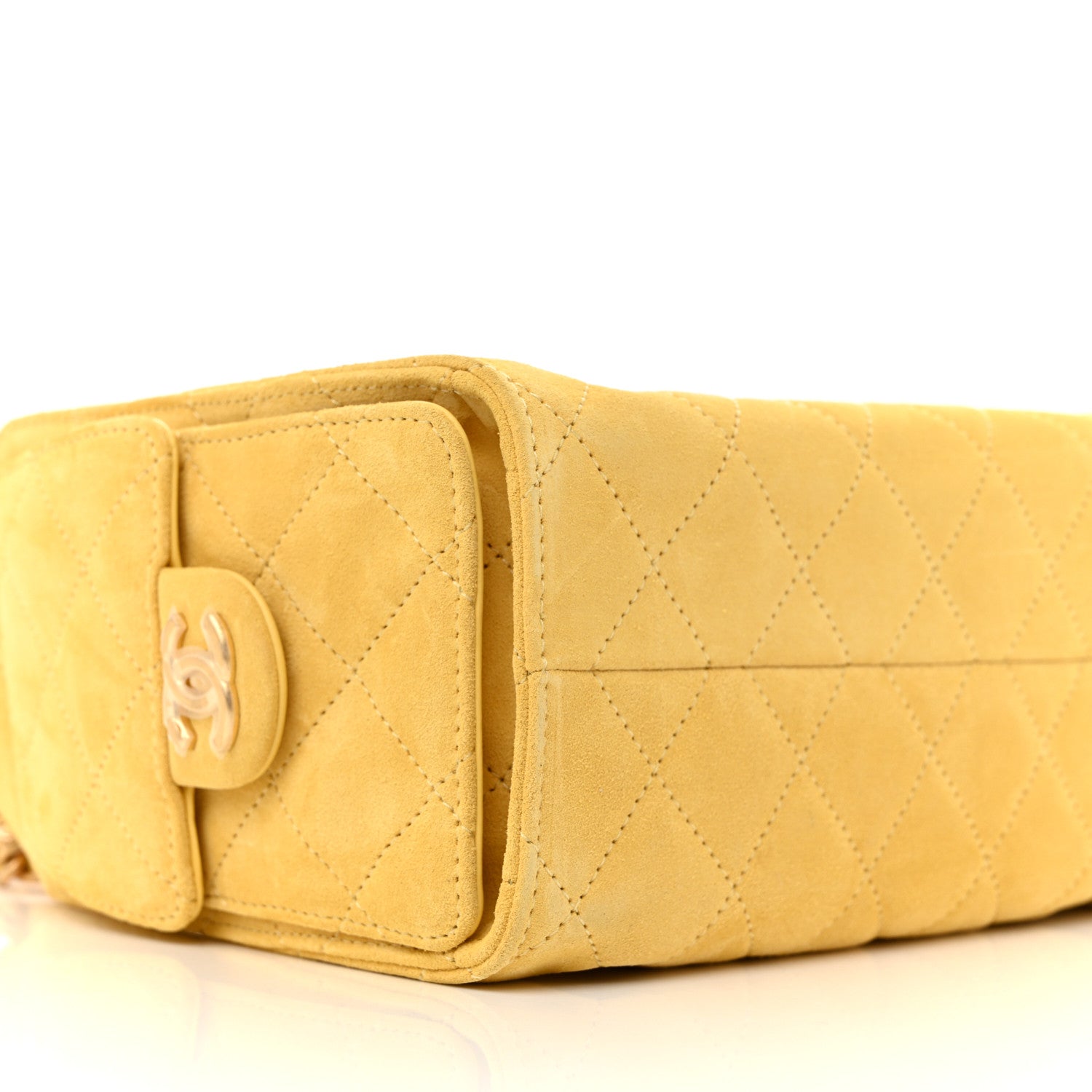 Suede Quilted Mini CHNL 25 Handbag Yellow