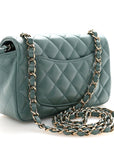 Lambskin Quilted Mini Rectangular Flap Green