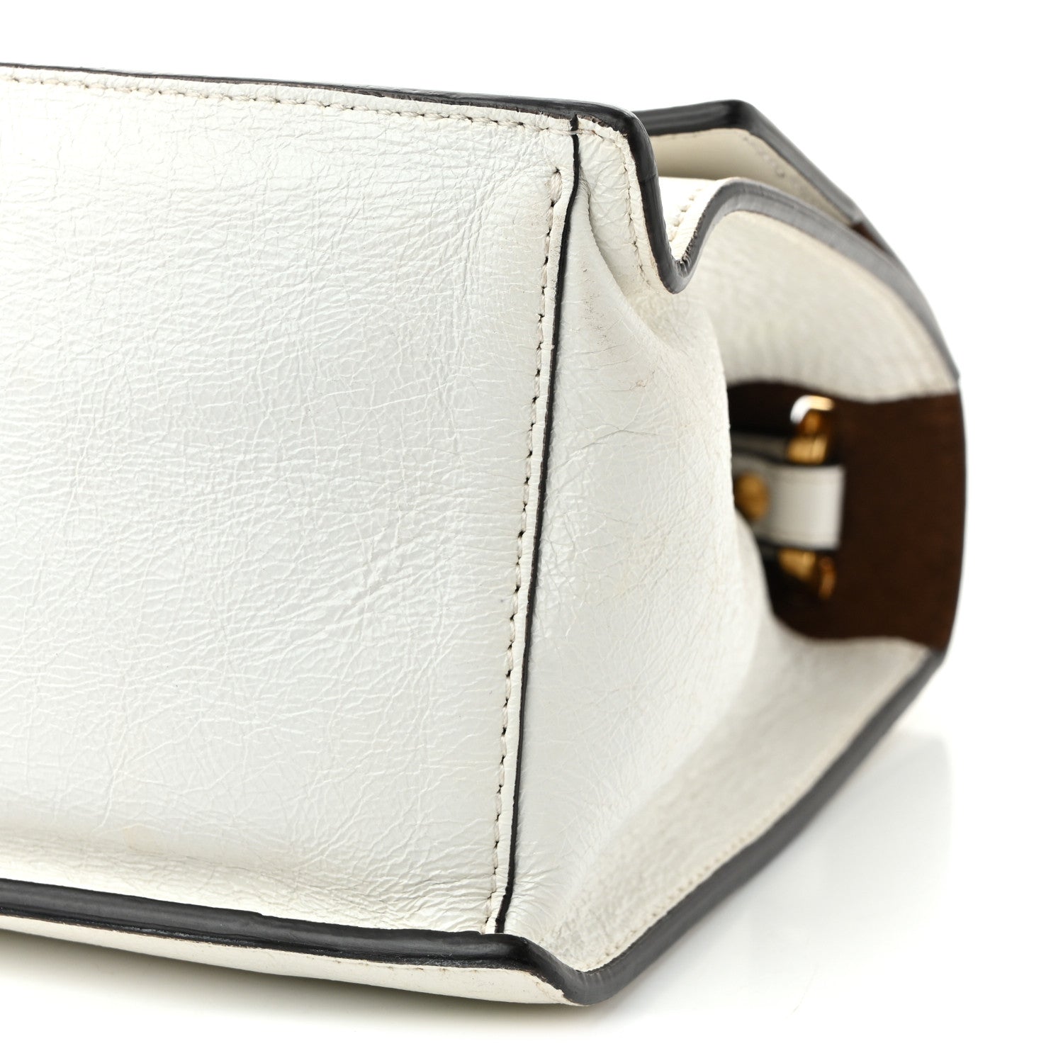 Agnello Old Shine F is FNDI Kan U Shoulder Bag White