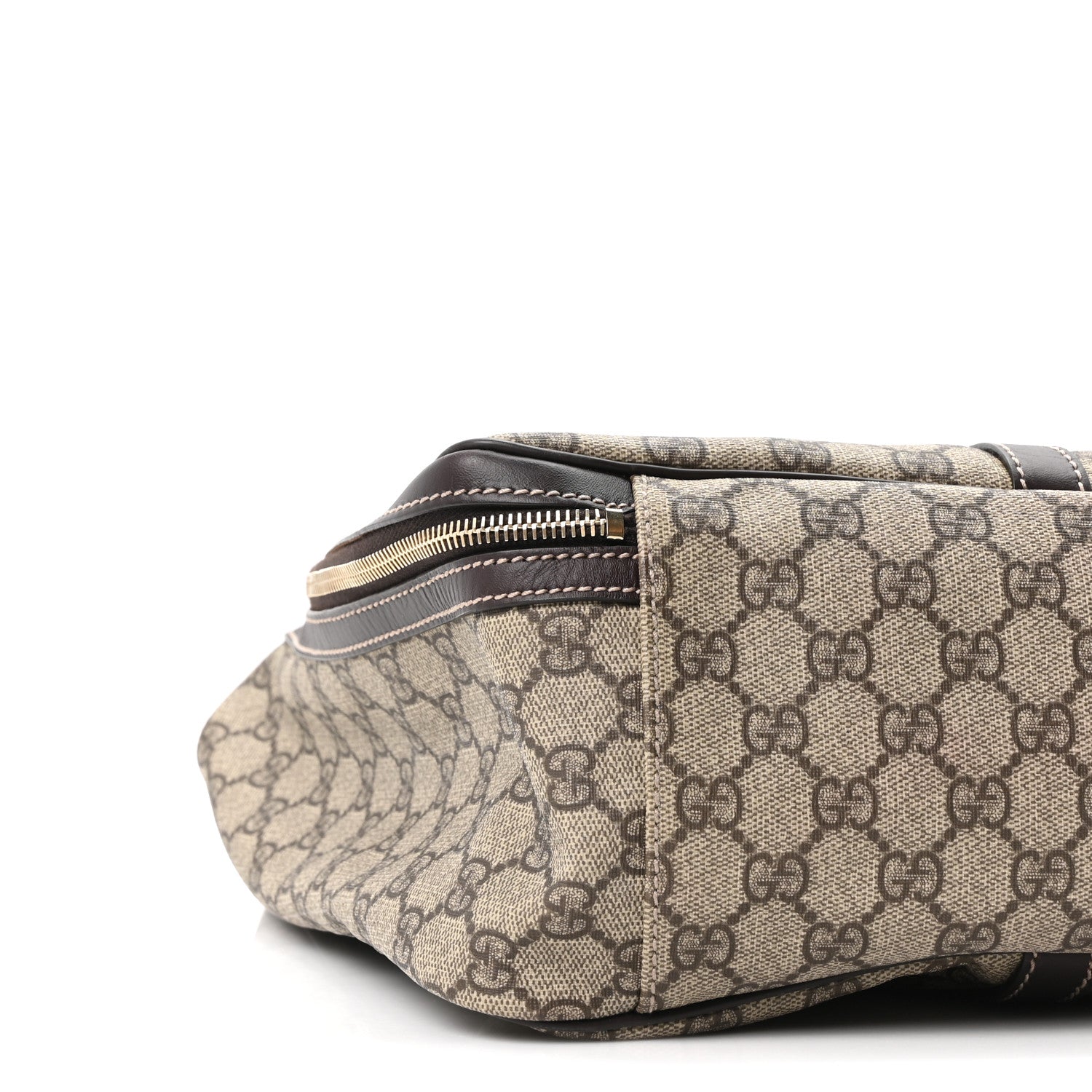 GG Supreme Monogram Medium Double Handle Briefcase Dark Brown