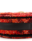 Tweed Check Medium Rocking Horse Crossbody Red Black