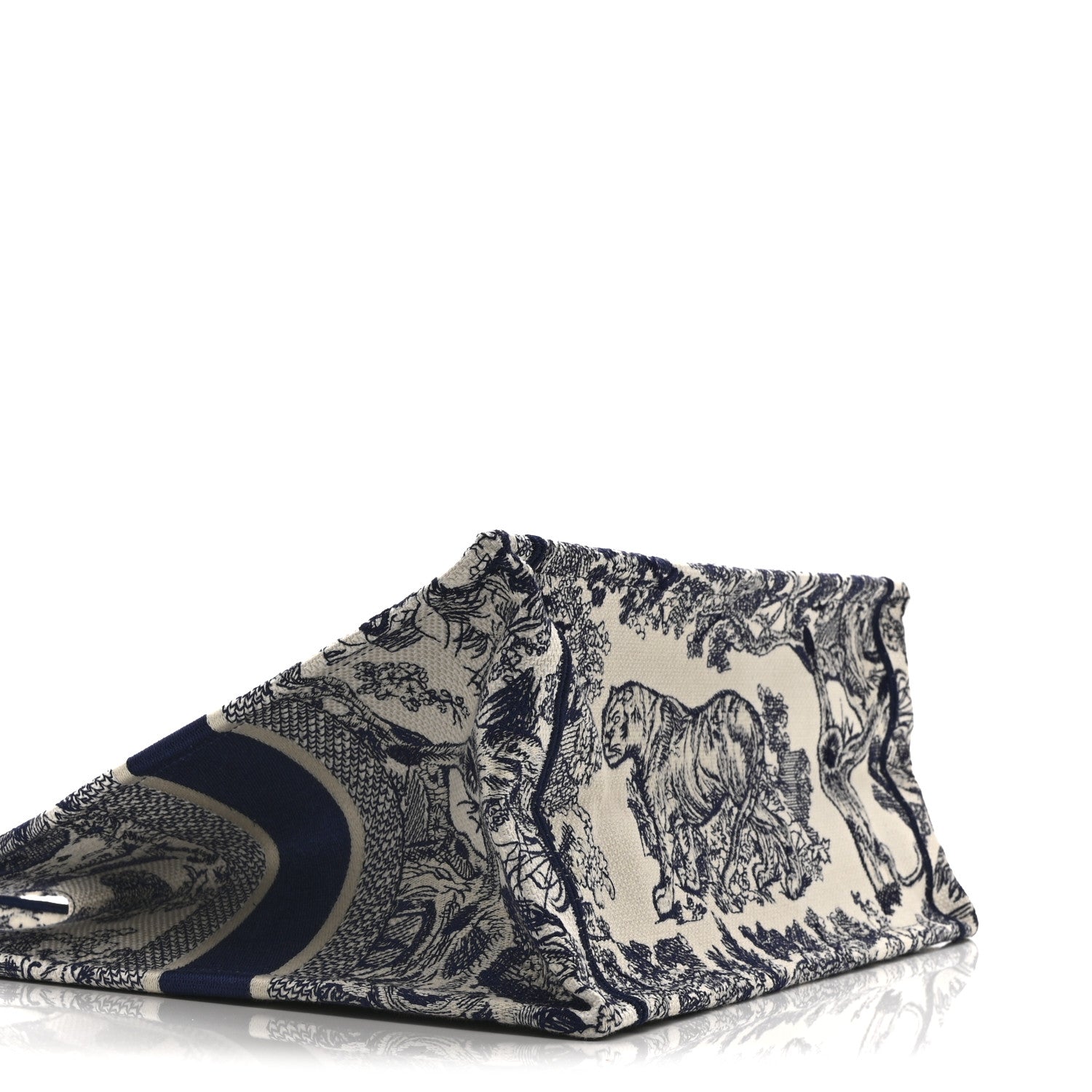 Canvas Embroidered Medium D1ORiviera Toile De Jouy Book Tote Blue