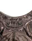 Metallic Agneau Arena Le Cagole Shoulder Bag XS Dark Bronze