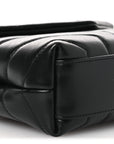 Calfskin Y Quilted Monogram Monochrome Toy Loulou Crossbody Bag Black