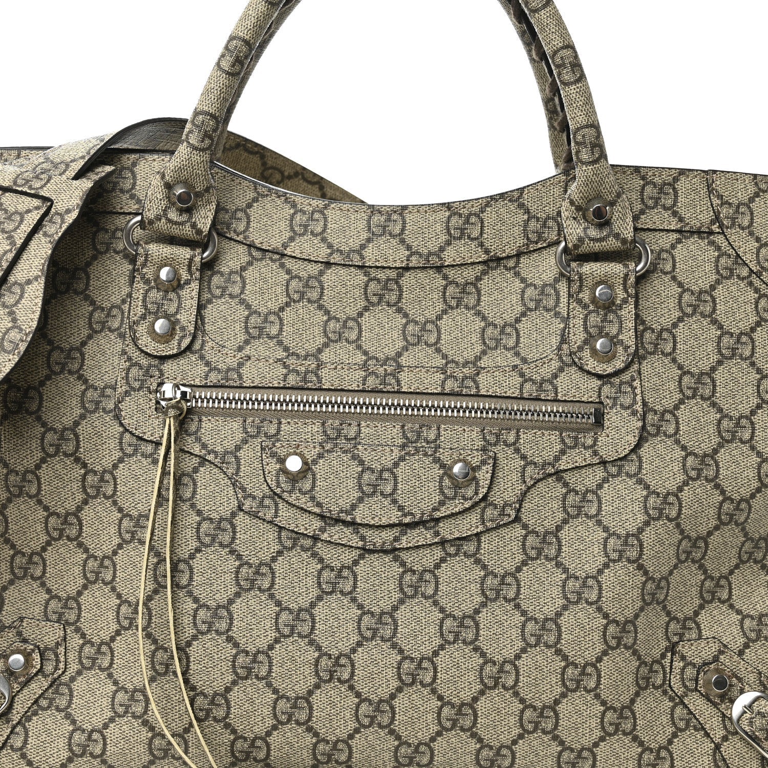 X GCCI GG Supreme Monogram Neo Classic Silver Hardware City Beige Ebony