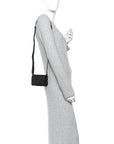 Lambskin Maxi Intrecciato Extra Mini Cassette Crossbody Bag Black