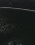 Metallic Calfskin Crocodile Embossed Hourglass Flap Flat Pouch Silver