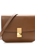 Box Calfskin Medium Classic Box Flap Bag Camel