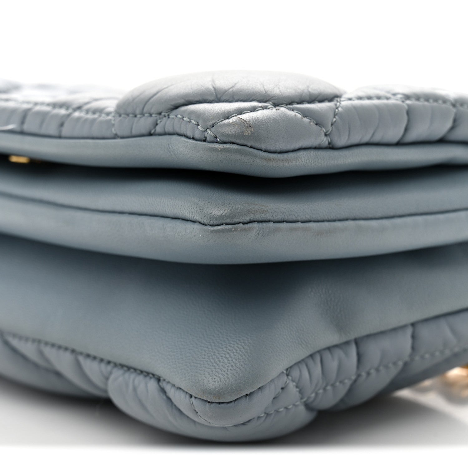Lambskin Macrocannage Mini D1OR Caro Bag Cloud Blue