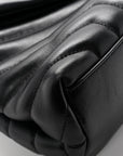 Calfskin Y Quilted Monogram Medium Loulou Chain Satchel Black
