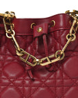 Lambskin Cannage Miss D1OR Bucket Bag Cherry Red