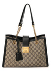GG Supreme Monogram Medium Padlock Tote Black