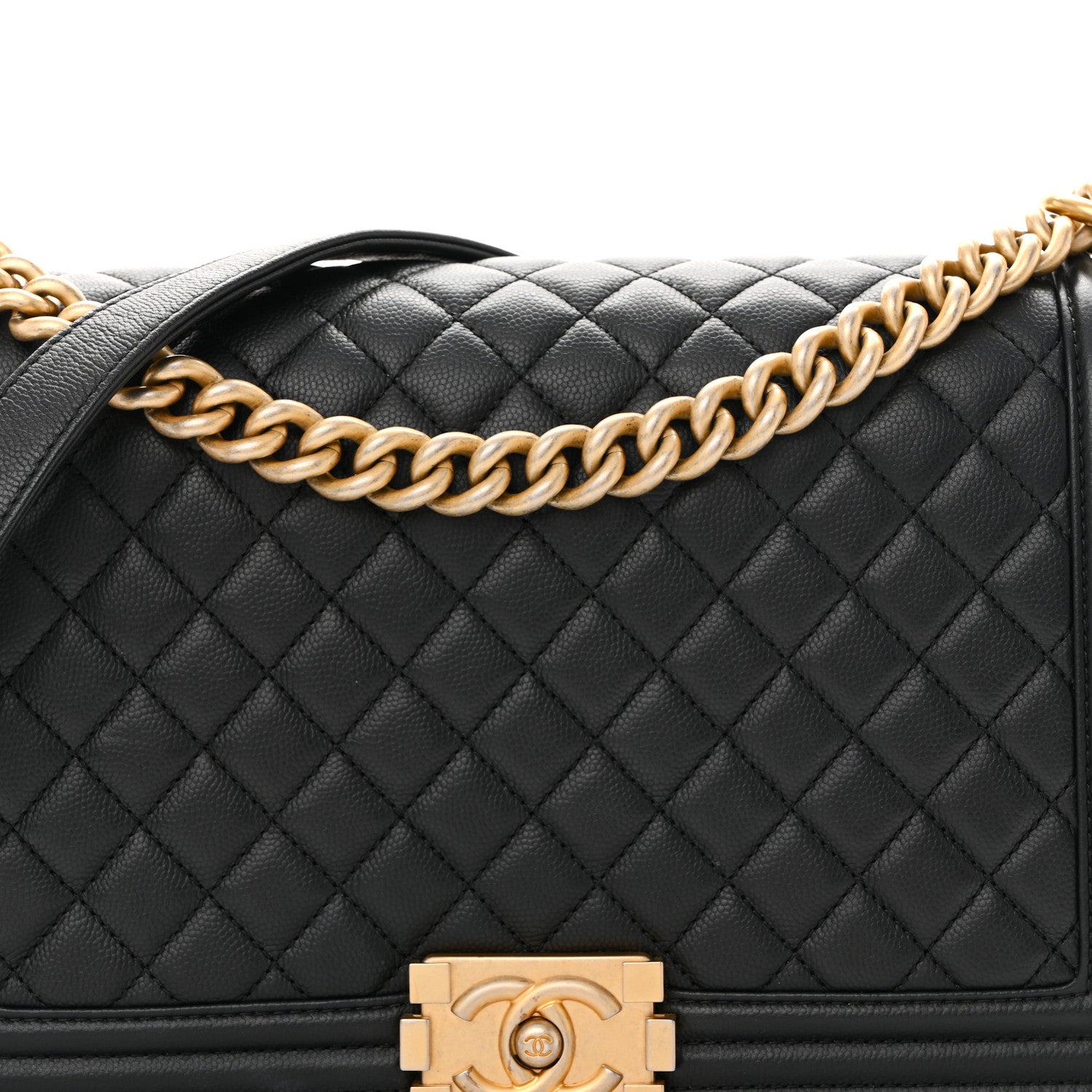 Caviar Quilted New Medium Boy Flap Black
