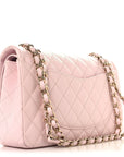 Caviar Quilted Medium Double Flap Light Pink