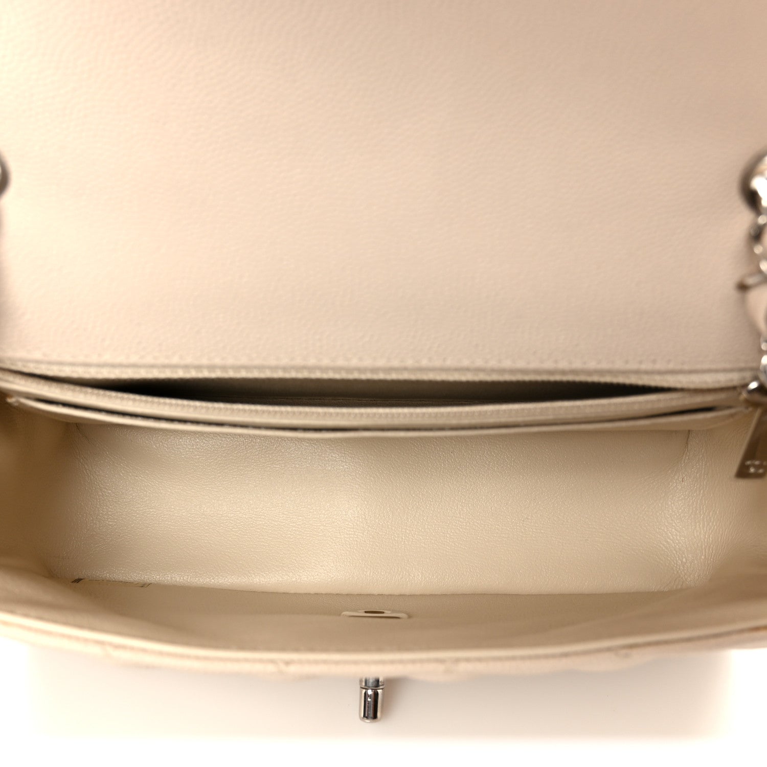 Caviar Quilted Mini Rectangular Flap Light Beige