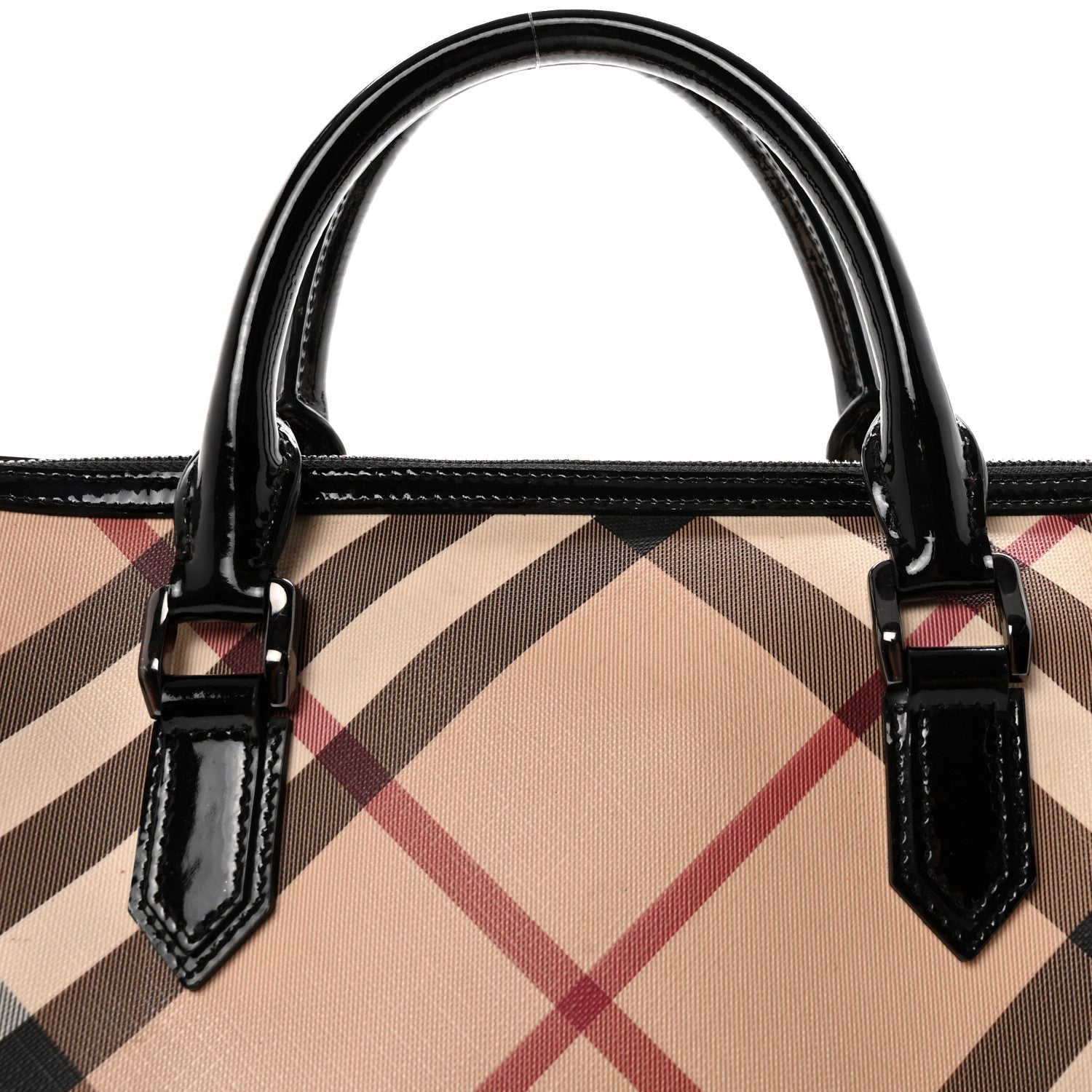 Nova Check Patent Small Chester Bowling Bag Black