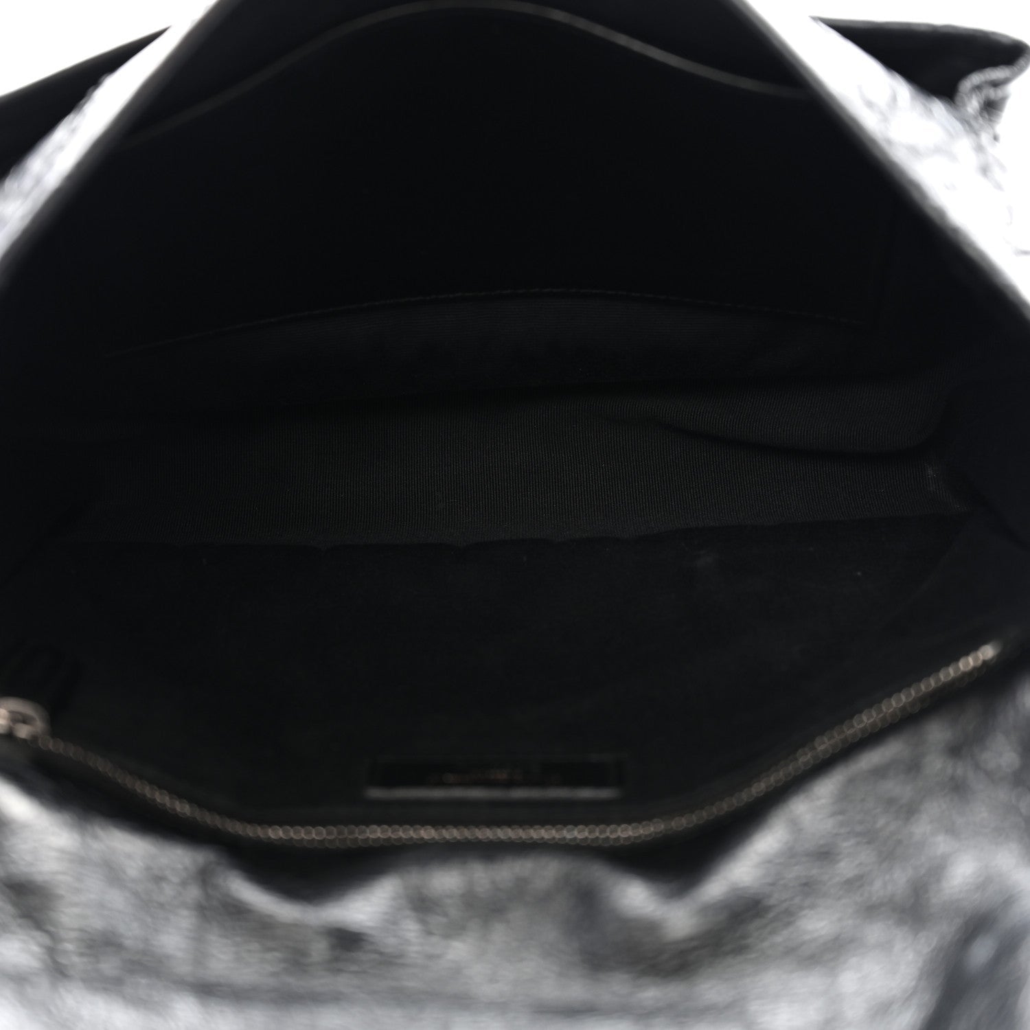 Crinkled Calfskin Matelasse Monogram Medium Niki Chain Satchel Black