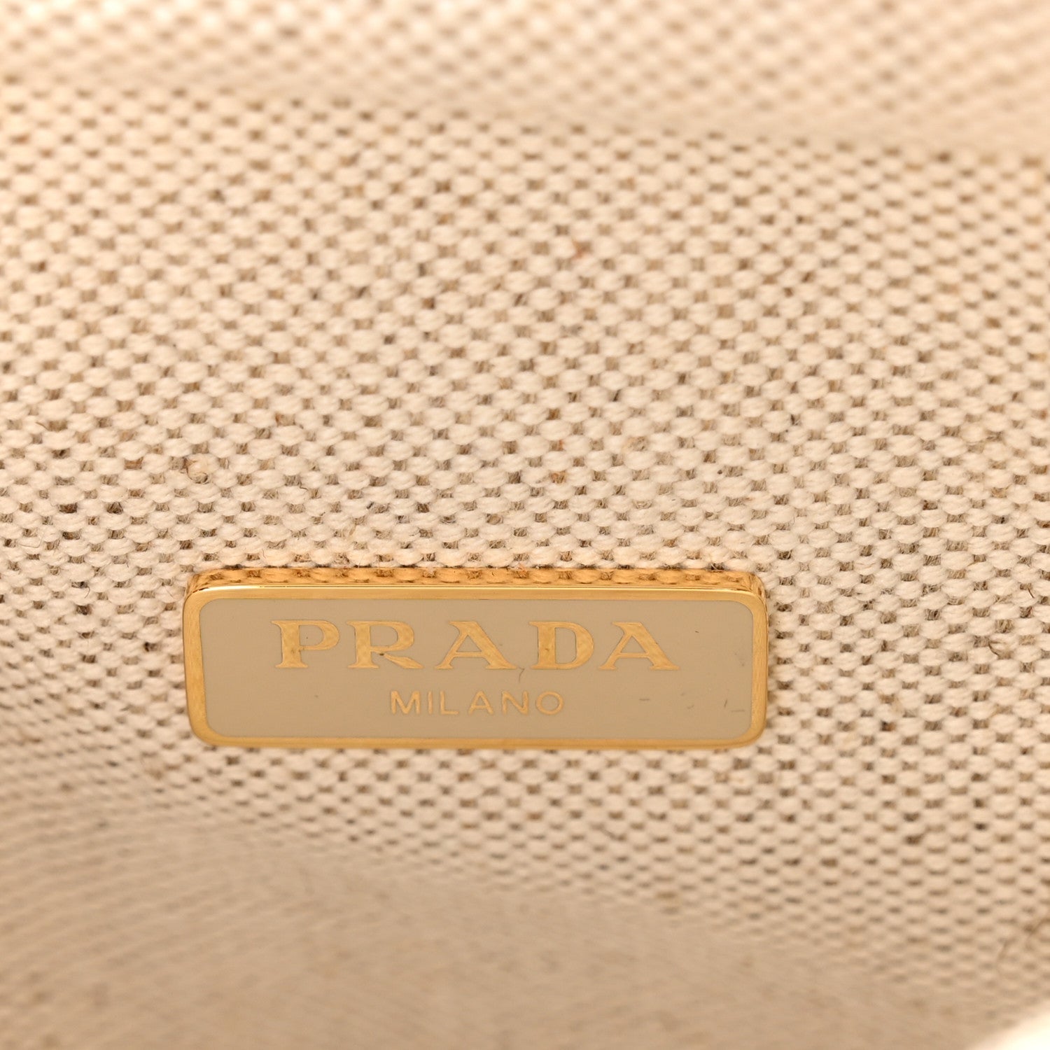 Wicker Canvas Mini Tote Tan White