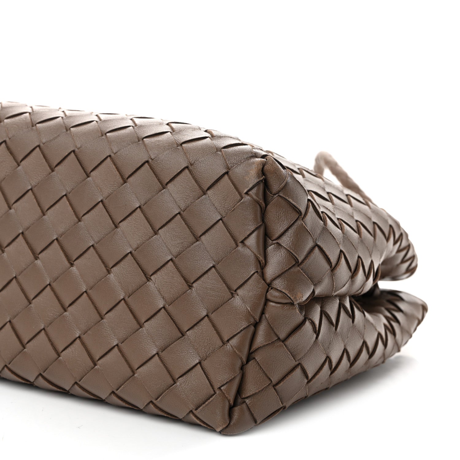 Nappa Intrecciato Medium Andiamo Shoulder Bag Taupe Grey