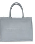 Calfskin Embossed Medium Book Tote Grey
