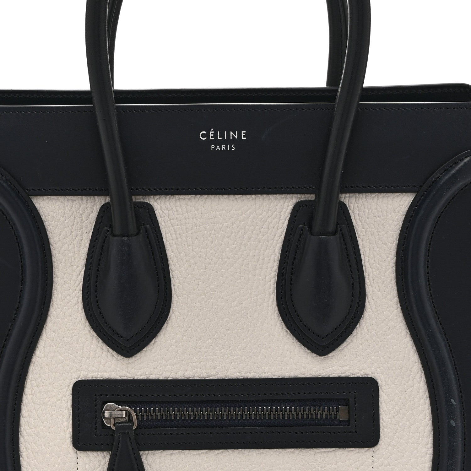 Baby Grained Calfskin Nubuck Micro Tri-Color Luggage White