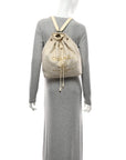 Canvas Large Deauville Backpack Light Beige
