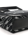 Cotton Canvas Calfskin Logo Print Navy Cabas XS Black White