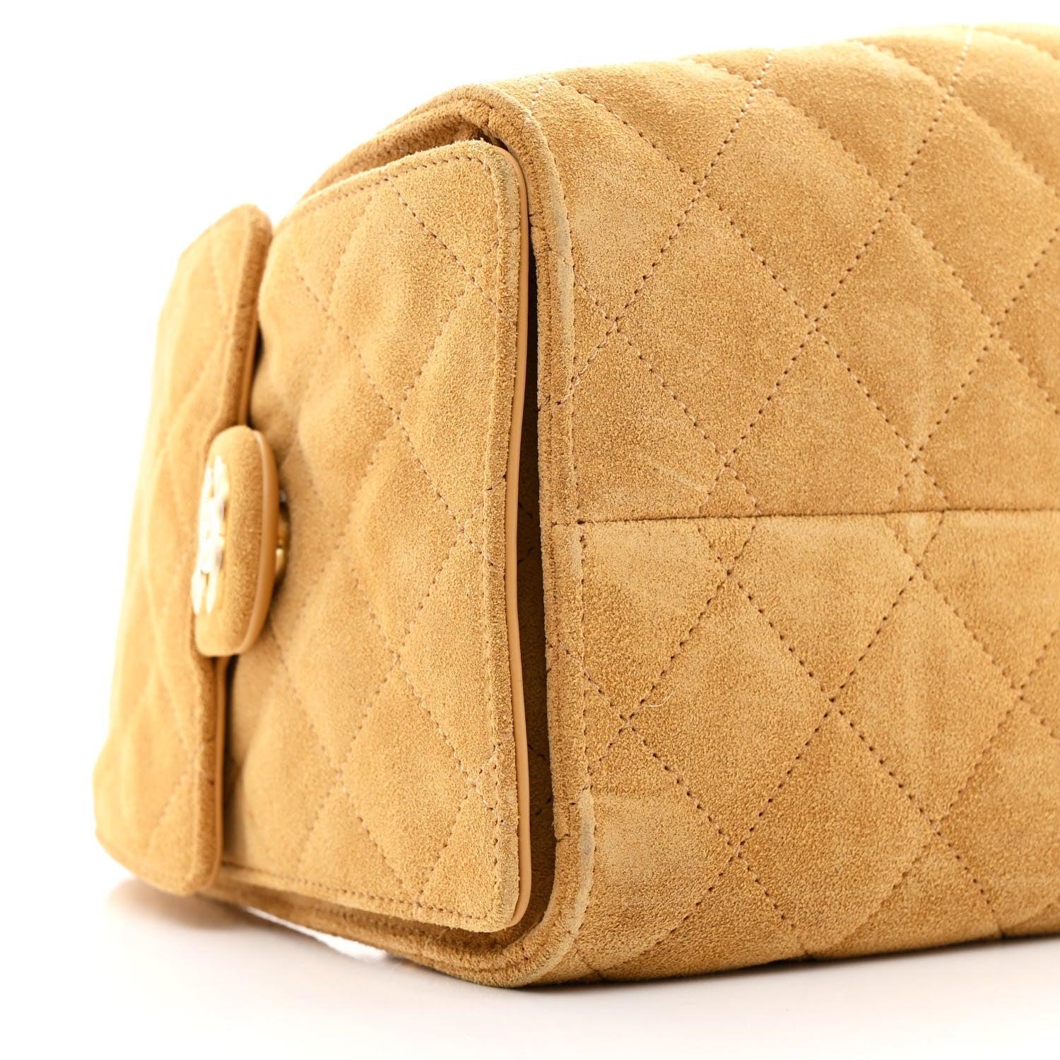 Suede Quilted Small CHNL 25 Handbag Beige