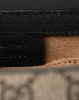GG Supreme Monogram Calfskin Small Padlock Shoulder Bag Beige Black Cuir