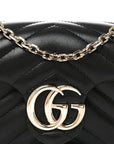 Lambskin Matelasse Mini GG Marmont Shoulder Bag Black