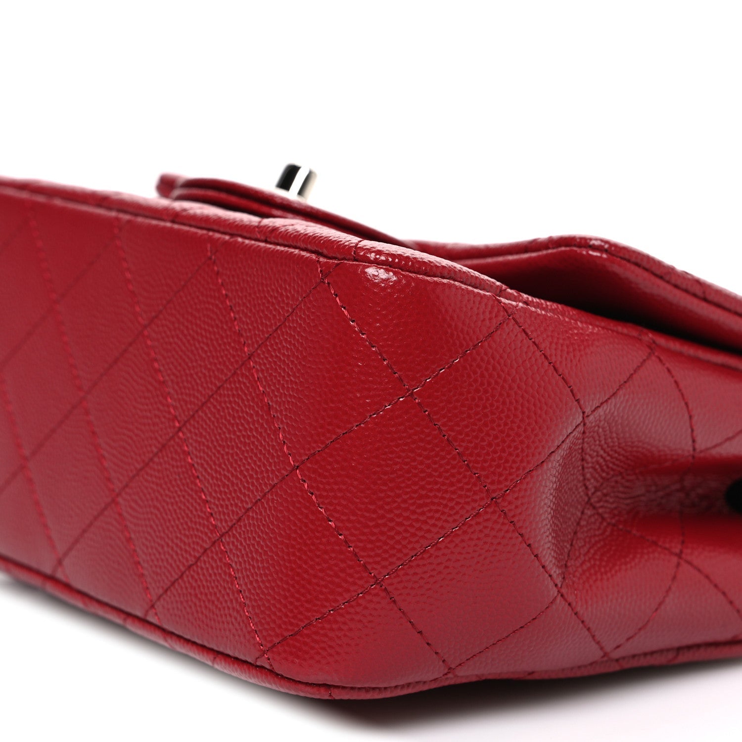 Caviar Quilted Mini Square Flap Red