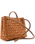 Suede Intrecciato Small Andiamo Shoulder Bag Amber