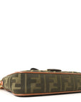 Canvas Vitello King FF Embroidered Baguette Amazzonia Cuoio