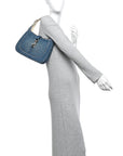 Denim Small Jackie Shoulder Bag Blue Denim