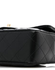 Lambskin Quilted Mini Rectangular Flap Black