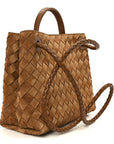 Suede Intrecciato Small Andiamo Shoulder Bag Amber