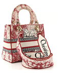 Canvas Embroidered Medium D1ORamour D-Royaume Lady D-Lite Red Multicolor
