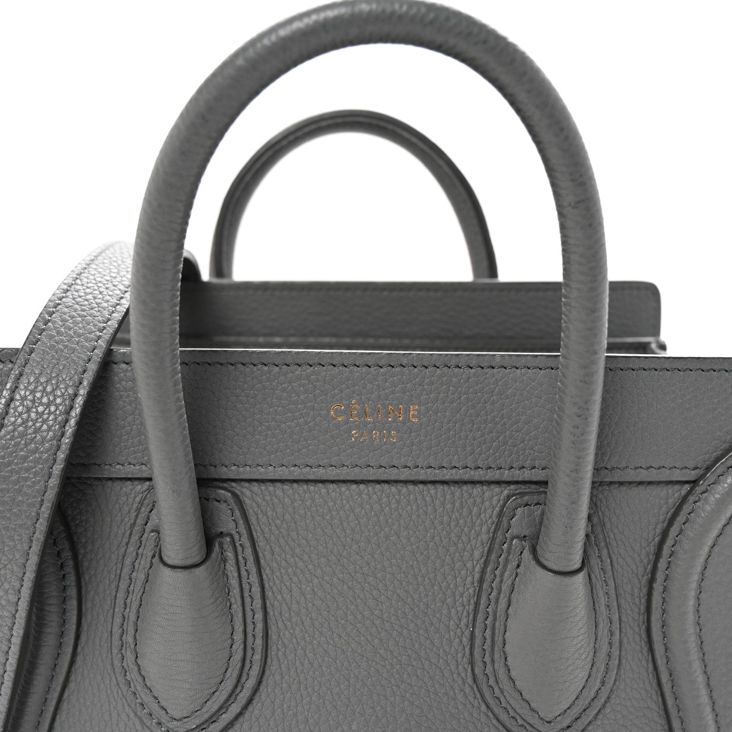 Baby Drummed Calfskin Nano Luggage Kohl