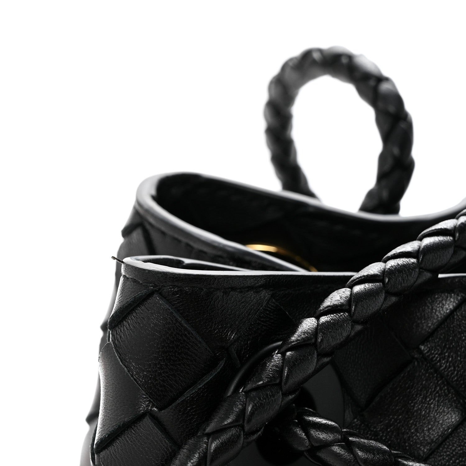 Nappa Intrecciato Small East West Andiamo Shoulder Bag Black