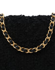 Tweed Quilted Mini Square Flap Black