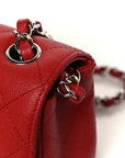 Caviar Quilted Mini Rectangular Flap Red