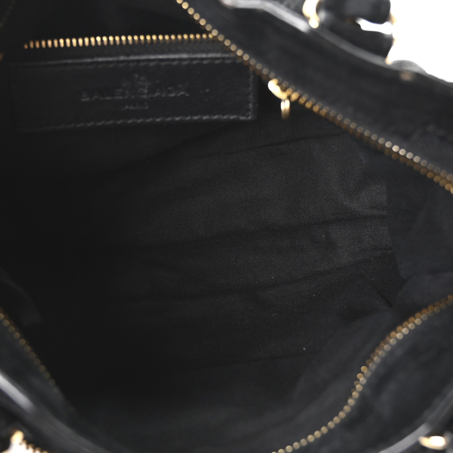 Baby Daim Suede Gold Metallic Edge Hardware Mini City Black