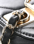 Lambskin Quilted Trendy Vanity Case Black