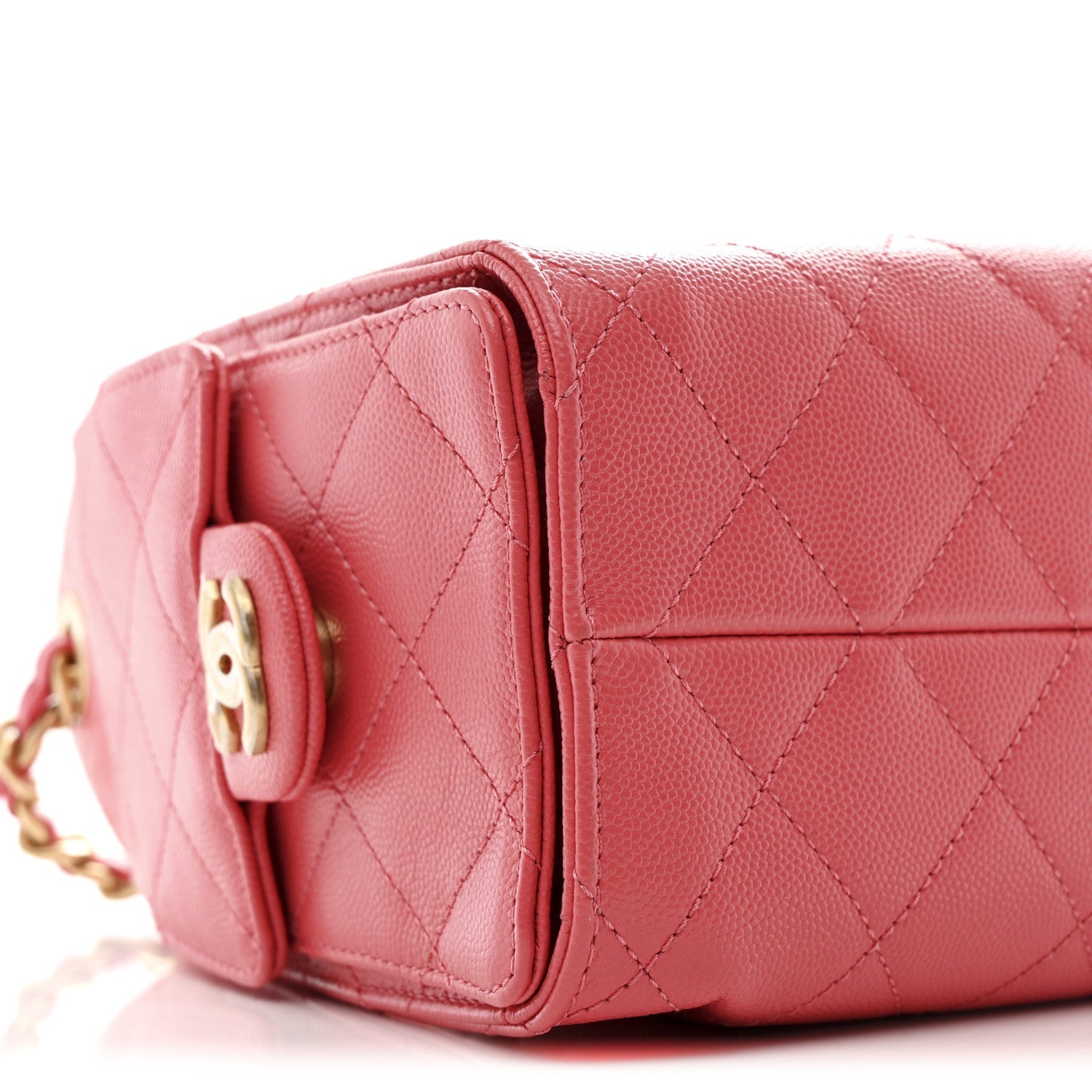 Caviar Quilted Mini CHNL 25 Handbag Coral