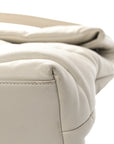 Lambskin Quilted Medium Loulou Puffer Monogram Chain Satchel Crema Soft