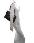 Calfskin Y Quilted Monogram Monochrome Medium Loulou Chain Satchel Black