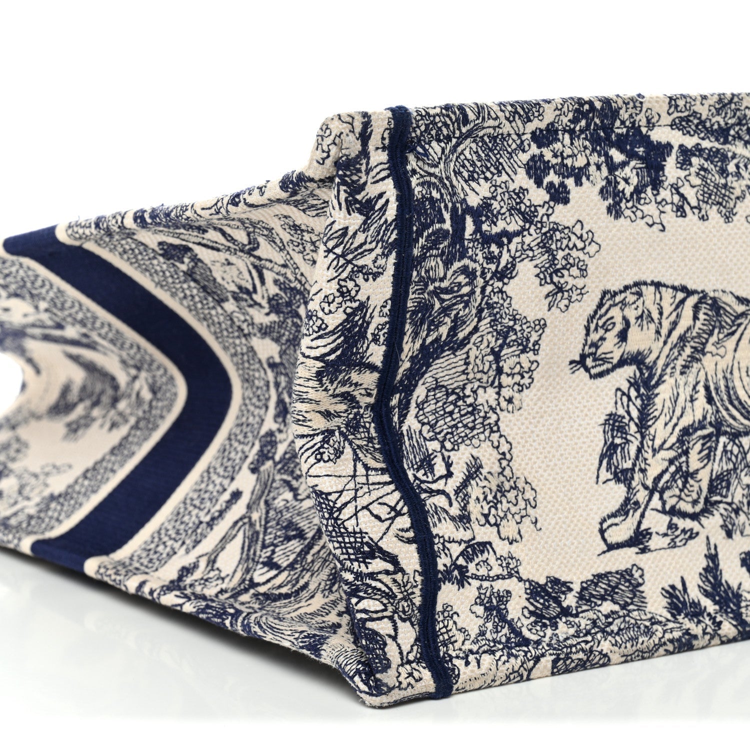 Canvas Embroidered Large D1ORiviera Toile De Jouy Book Tote Blue