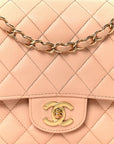 Caviar Quilted Medium Double Flap Light Pink