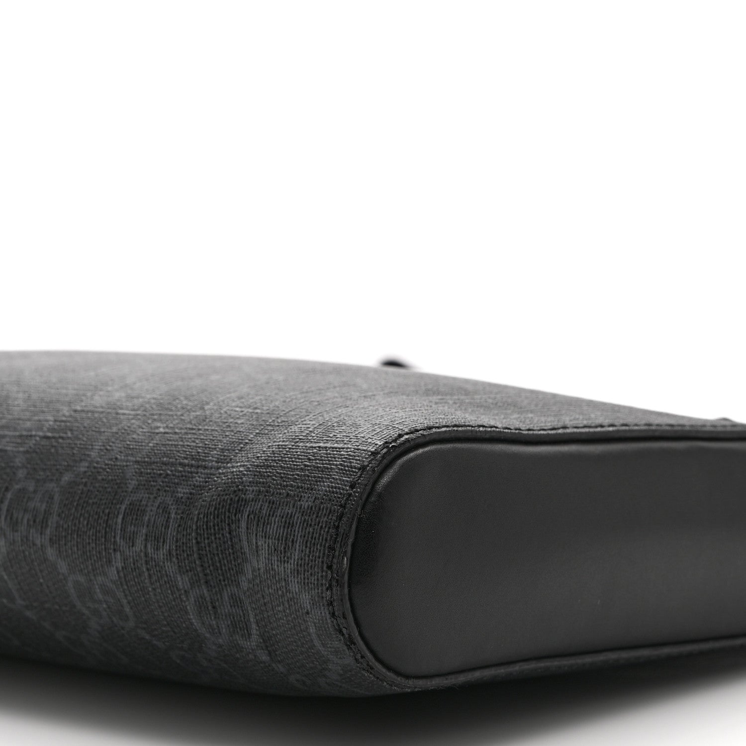 GG Supreme Monogram Web Small Flat Messenger Bag Black Grey