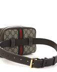GG Supreme Monogram Web Small Ophidia Belt Bag 75 30 Dark Brown